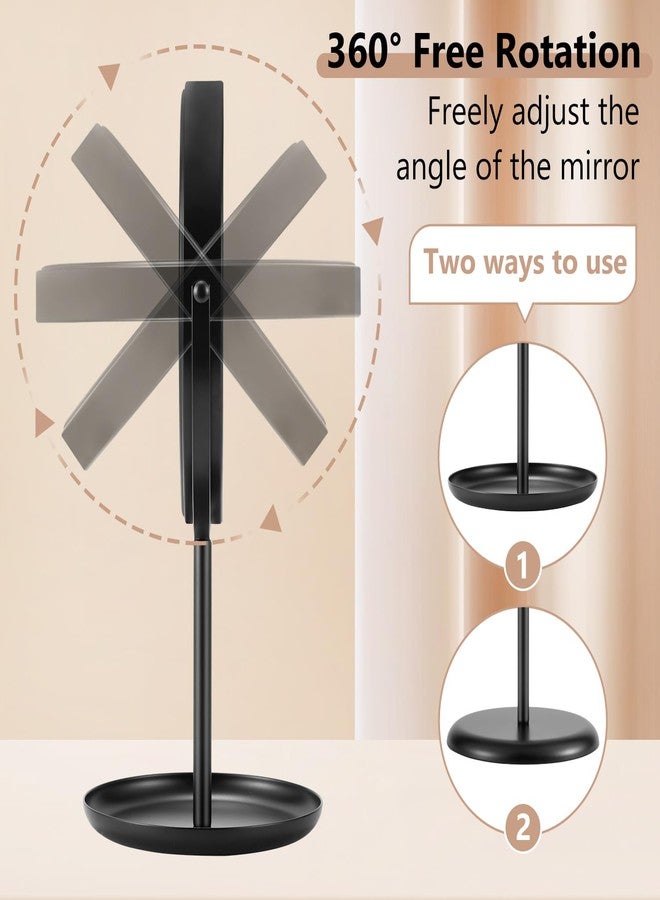 DECLUTTR 15X Magnifying Makeup Mirror, 9 Inch Tabletop Mirror on Stand, Large Double Sided Vanity Mirror for Desk, Black - Image 3